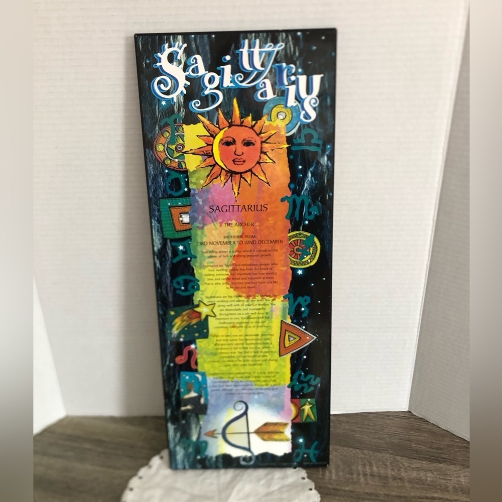 Vtg 90s Sagittarius Zodiac Wall Art Plaque